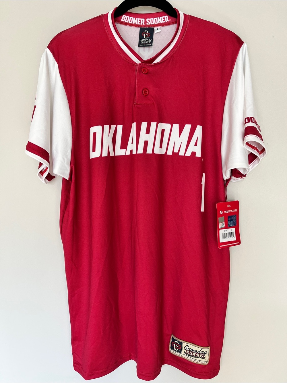 NWT Oklahoma Sooners Cydney Sanders #1 Softball Jersey Unisex Small OU